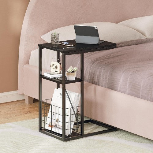 ODIKA Side Table, Under Seating Table with Integrated Power, Adjustable C-Shaped End Table for Home, Living Room, Bedroom ODIKA Side Table, Under Seating Table with Integrated Power, Adjustable C-Shaped End Table for Home, Living Room, Bedroom